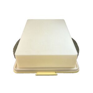 Vintage 9X13 Tupperware Rectangular Sheet Cake Carrier Harvest Gold #622